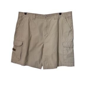 Cabelas Shorts Mens 40 Khaki Cotton Pocket Outdoor Hiking Camping Cargo Utility
